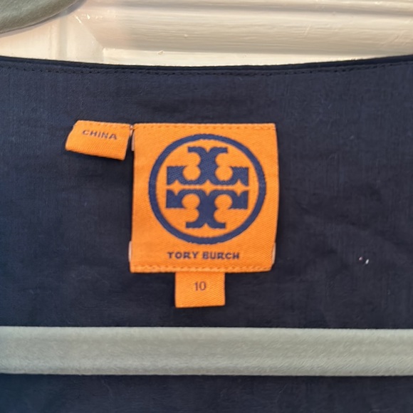 LIKE NEW TORY BURCH SLEEVELESS SAFARI BELTED NAVY DRESS - Size 10 - Picture 2 of 9